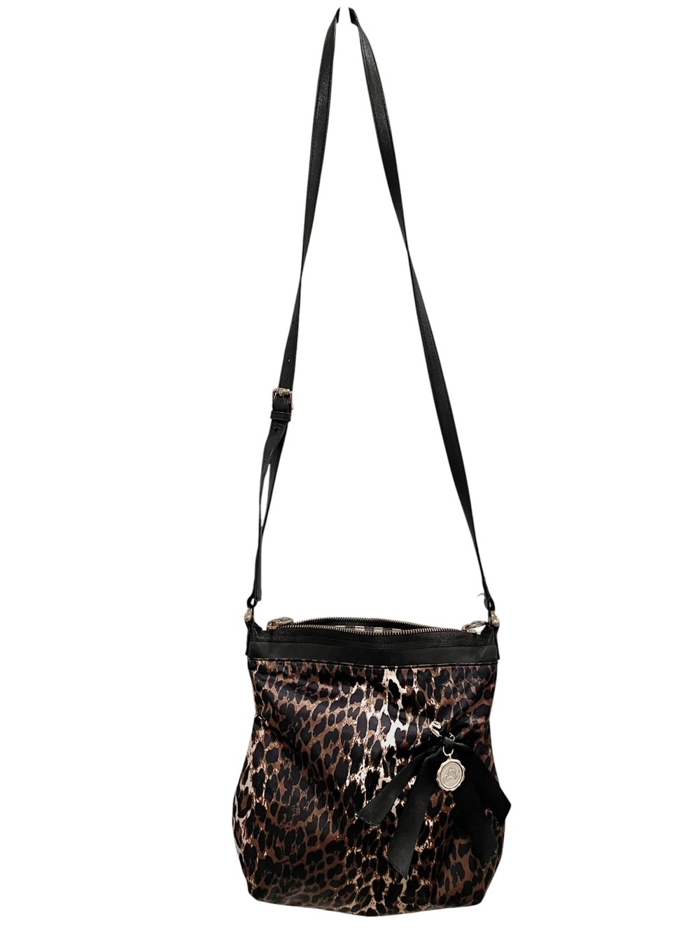 Henri Bendel Leopard Print Nylon Crossbody Bag EUC